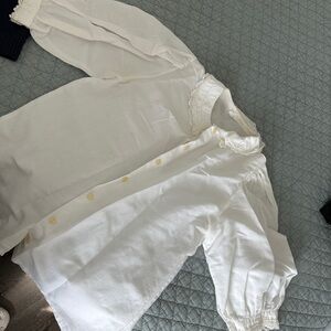 Vintange Elegant Austrian White Blouse with Lace Details